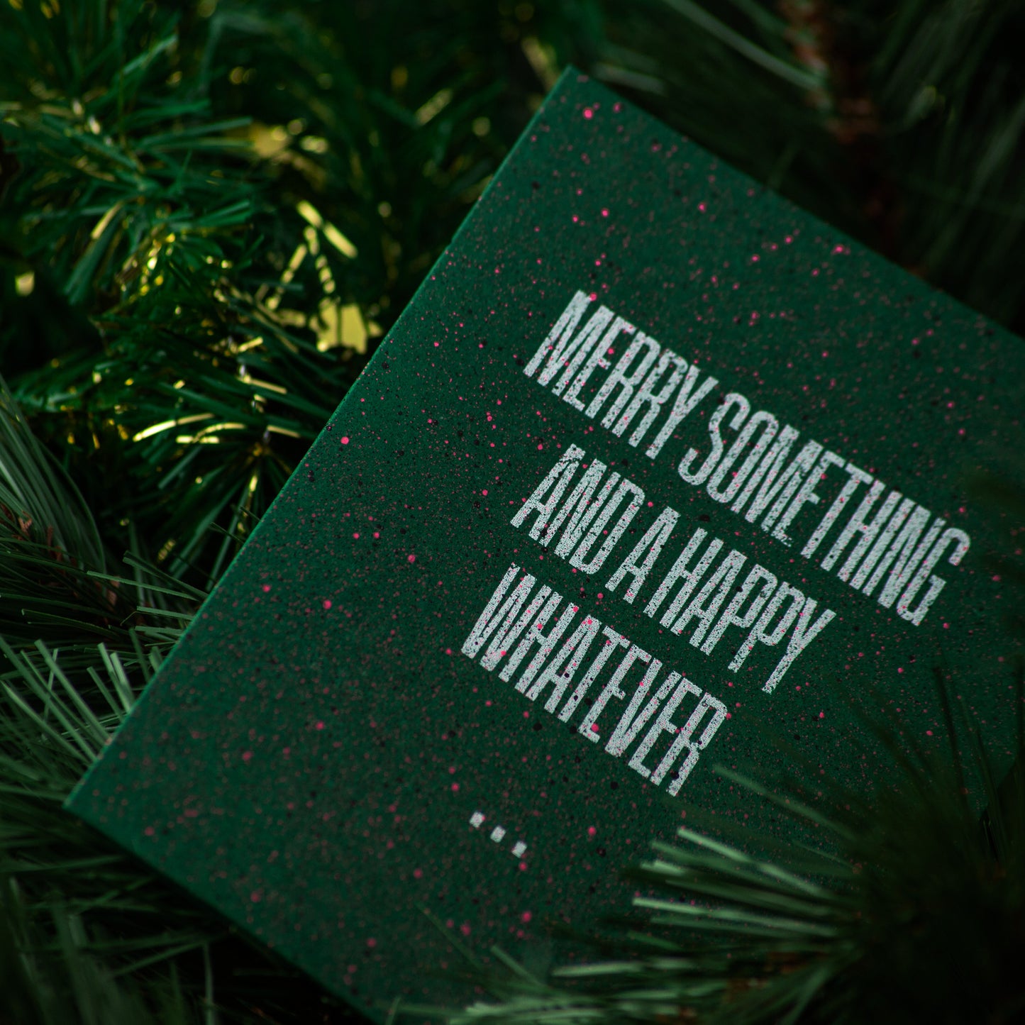 Screenprinted Christmas Cards | Merry Something - GREEN