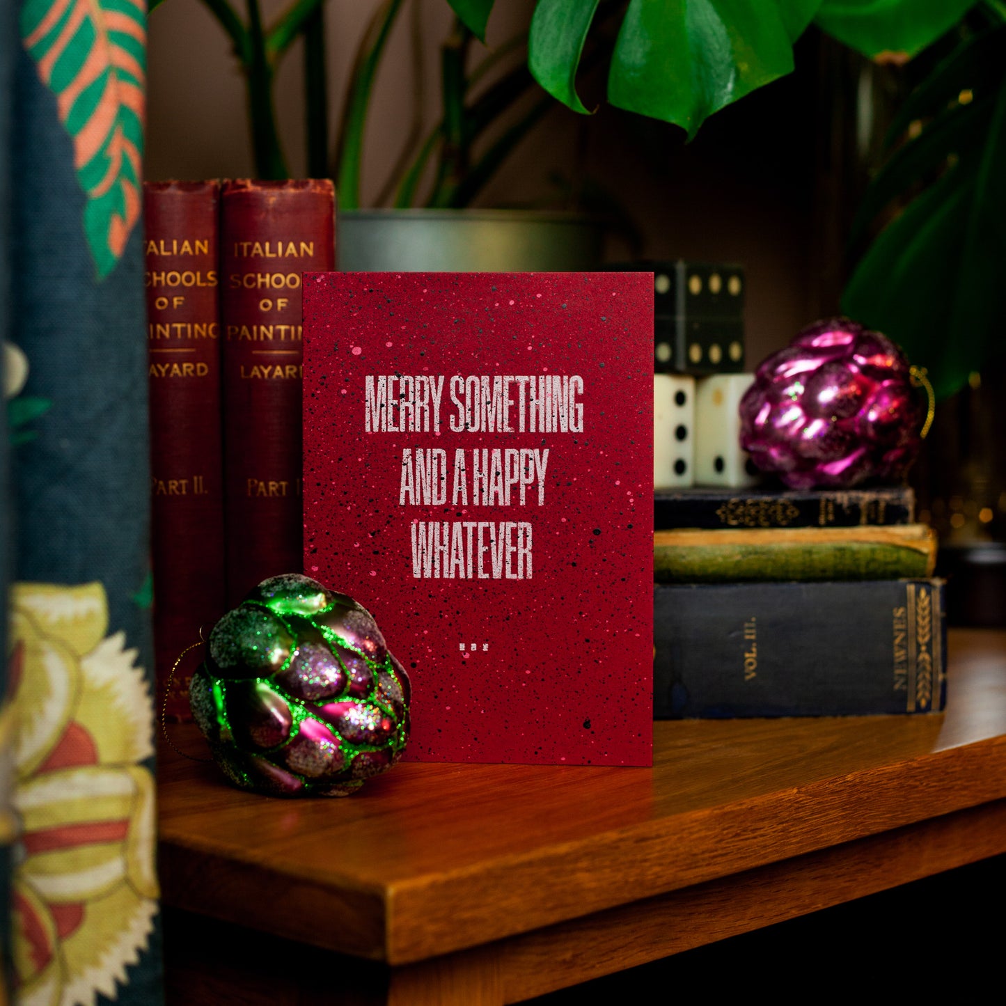 Screenprinted Christmas Cards | Merry Something - RED